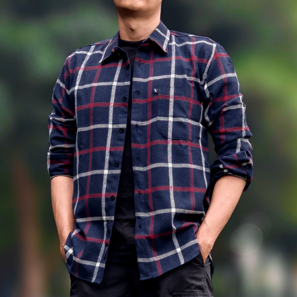 Kemeja Flanel Kotak Kotak Lengan Panjang Outdoor Vuxor TRV179