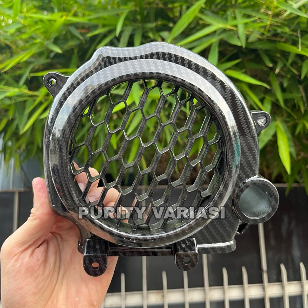 Penutup Kipas Motor Full Carbon Mika Cover Kipas Motor Beat Delux/Beat Street