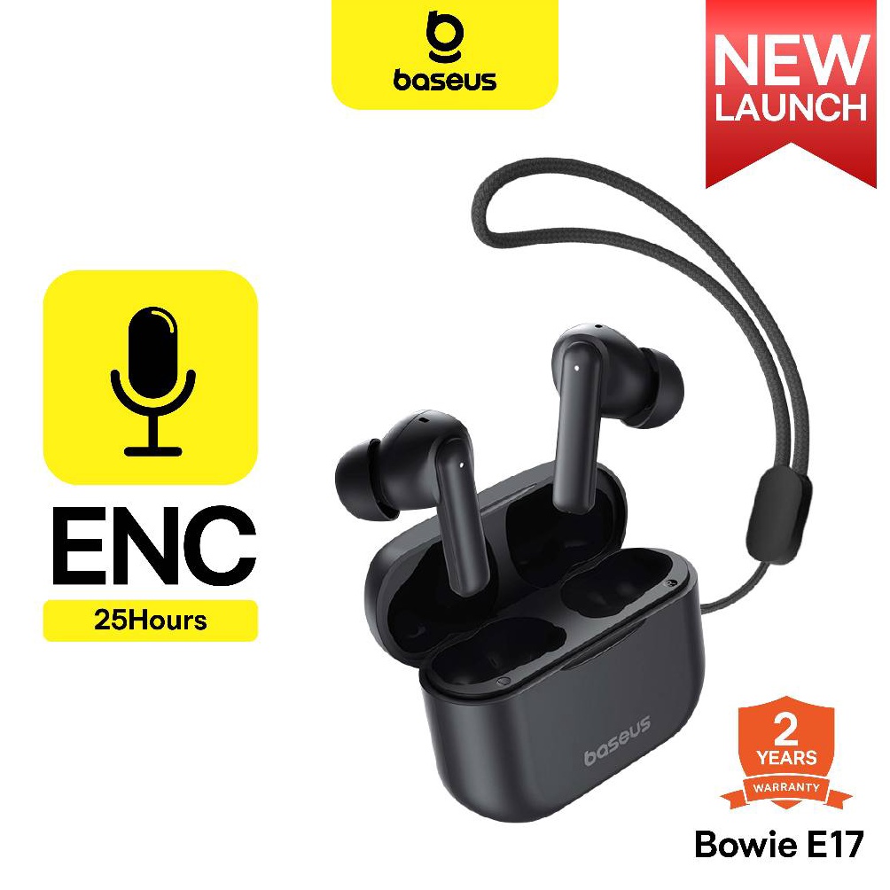 KODE H92Q BASEUS TWS Bowie E17 True Wireless Bluetooth Earphone Earbuds TWS 25H  ListeningENC Lanyar