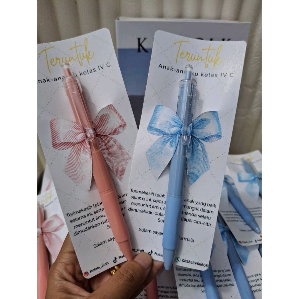 Gift reward untuk murid tersayang pulpen pena bisa custom nama foto dan ucapan kenaikan kelas murah