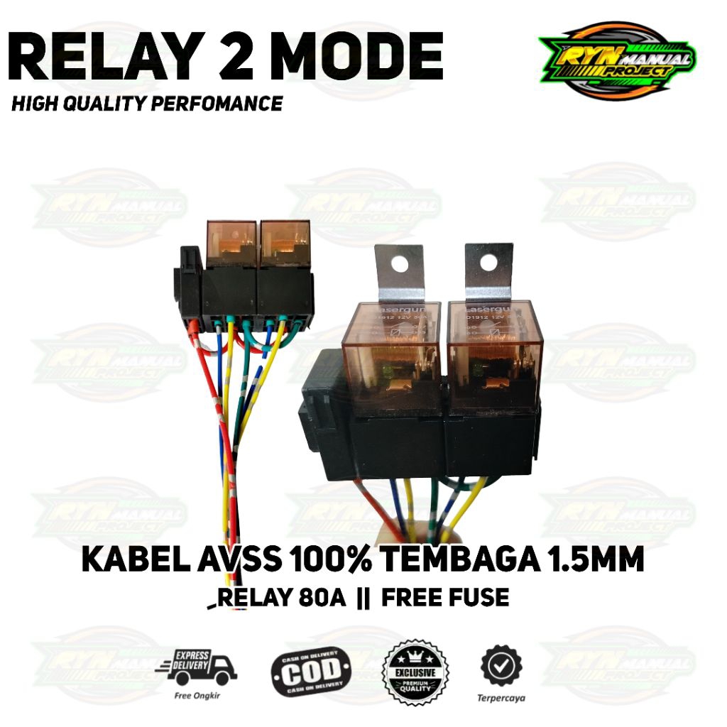 Rilay Relay Lampu Biled Projie Daymaker Klakson Riley Relay 4 Pin