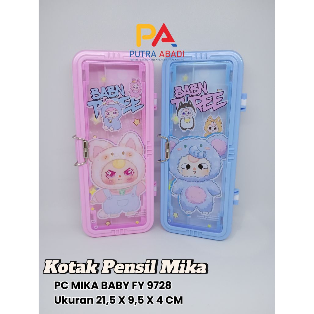 

Kotak Pensil Mika Baby Three FY-9828 Casing Dop l Kode FY-9728 Kode 5328 Kode 6028 Transparan Lucu Aesthetic Viral
