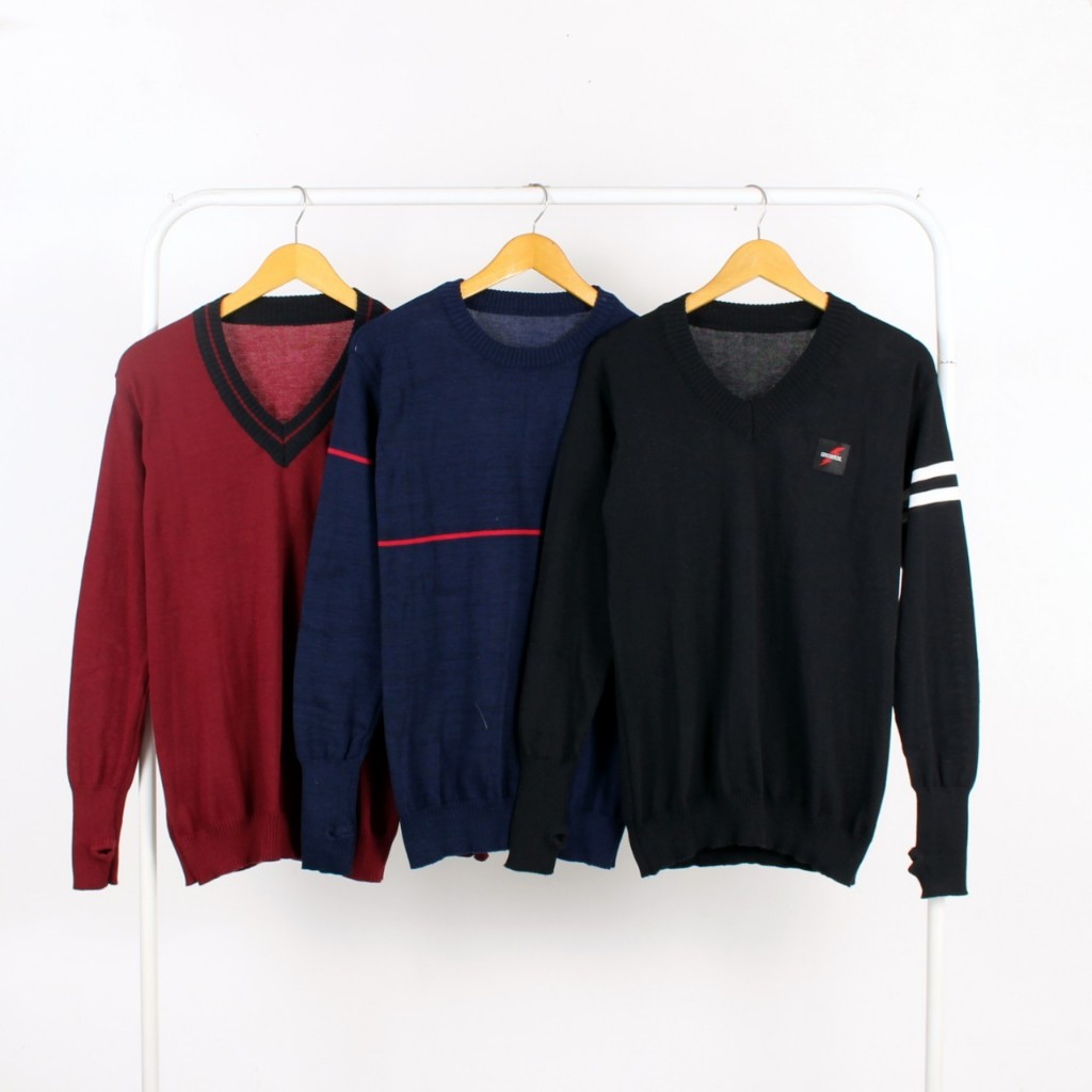 Sweater Rajut Ariel Pria O-Neck V-Neck | Sweater Cowok Keren Hangat Stylish Kasual