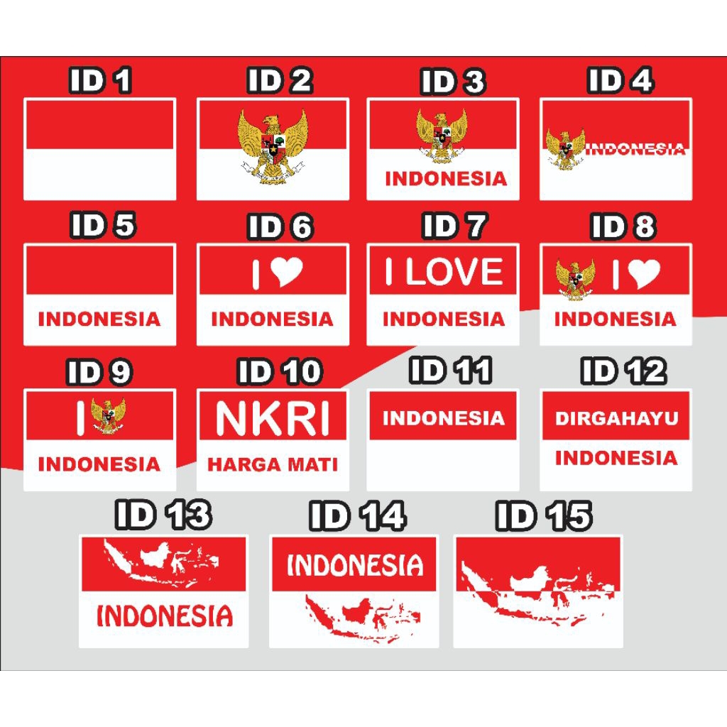 

100 Pcs STIKER PIPI MERAH PUTIH , sudah dipotong