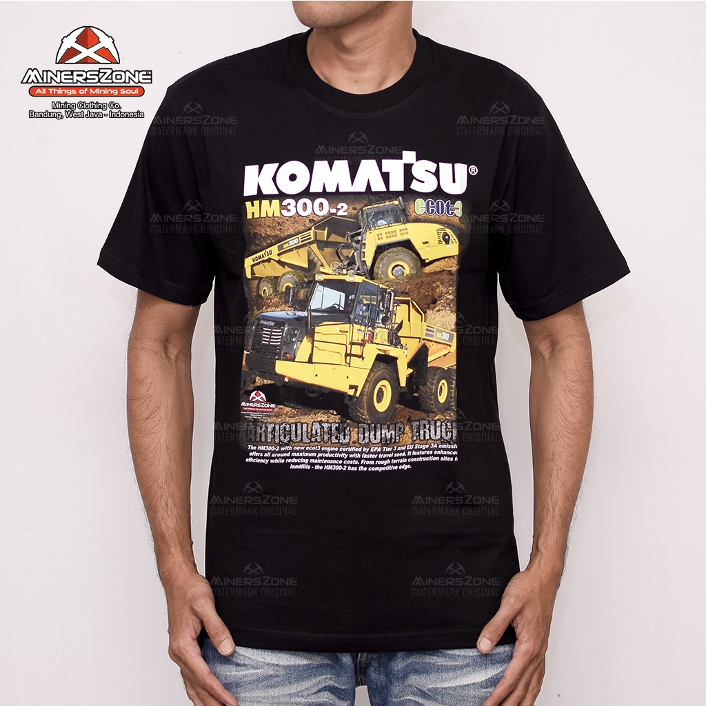 MinersZone Kaos KOMATSU HM 300 2 | Kaos Tambang Original | Operator tambang alat berat | Batubara