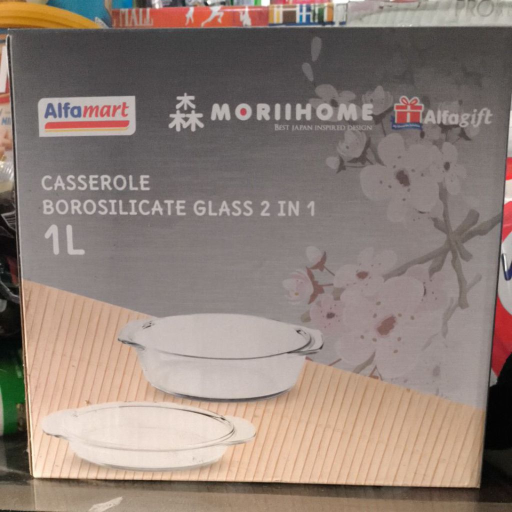 piring saji casserole borosilicate 2in1 1litre