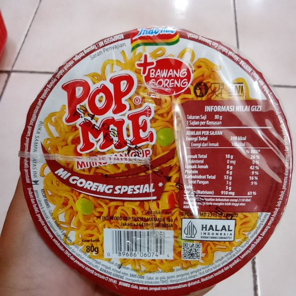 

Pop Mie Mi Instan Cup Mi Goreng Spesial 80gr