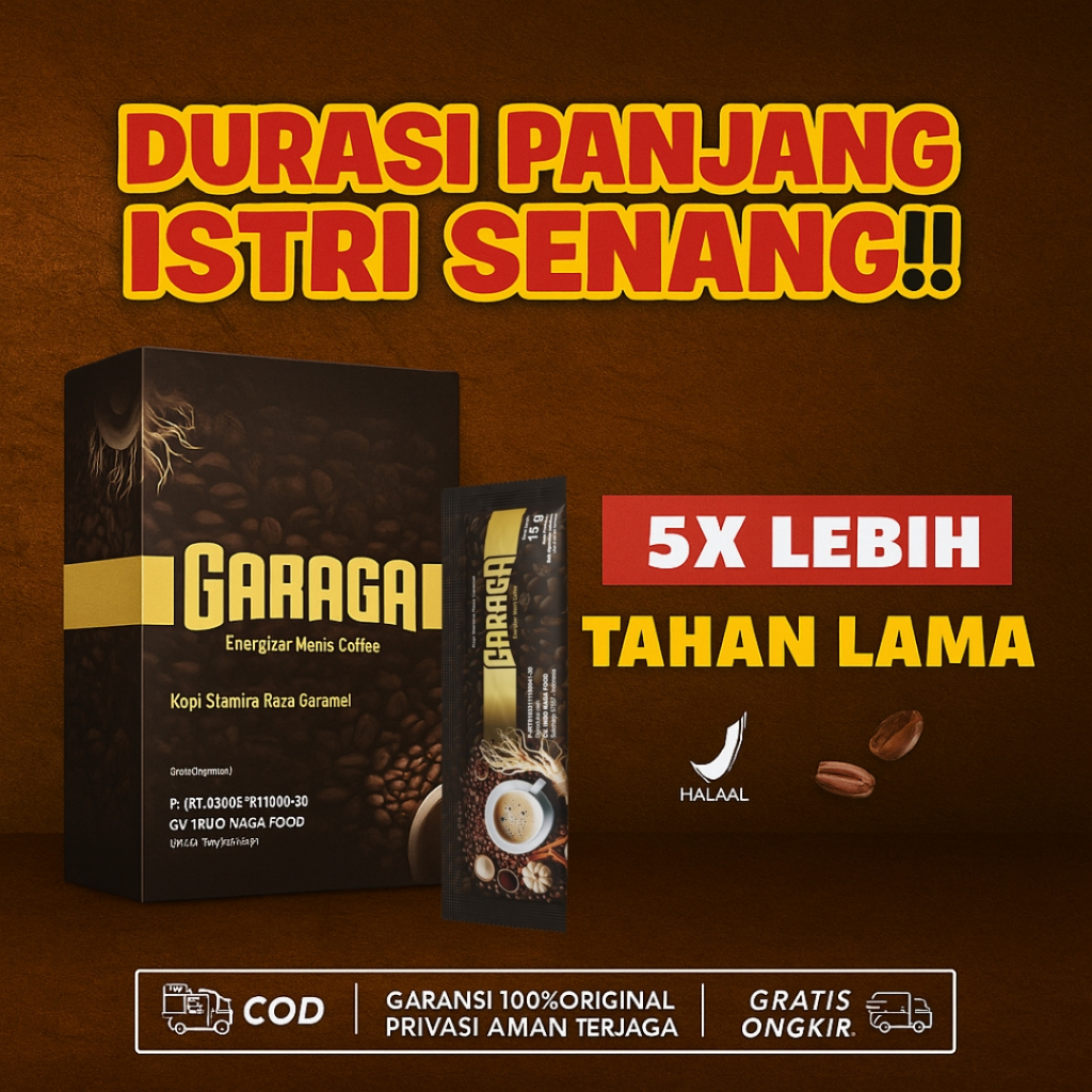 

Kopi Garaga Coffe Herbal Bantu Tingkatkan Stamina Pria Secara Maksimal Original Aman & Halal BPOM