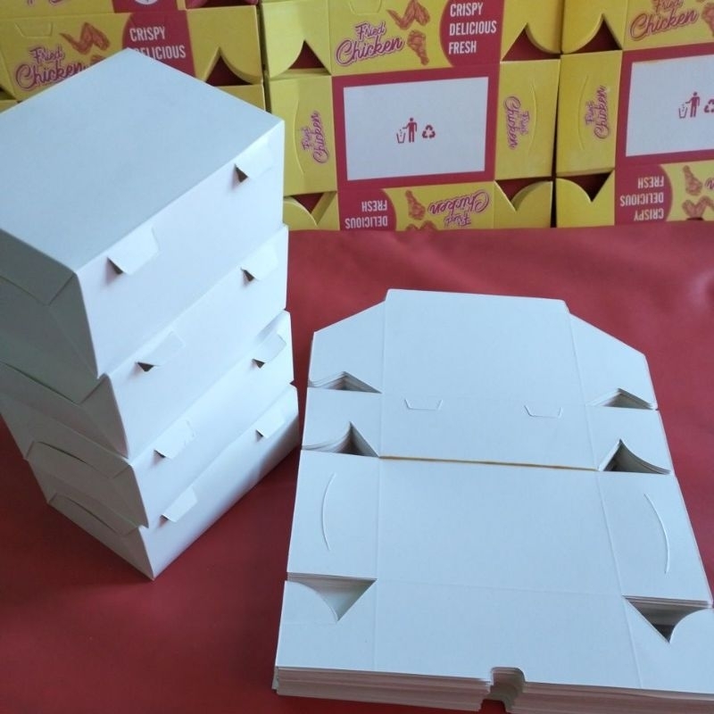 BOX FRIED CHICKEN POLOS MUAT NASI DAN AYAM / BOX PAPER KOTAK MAKAN