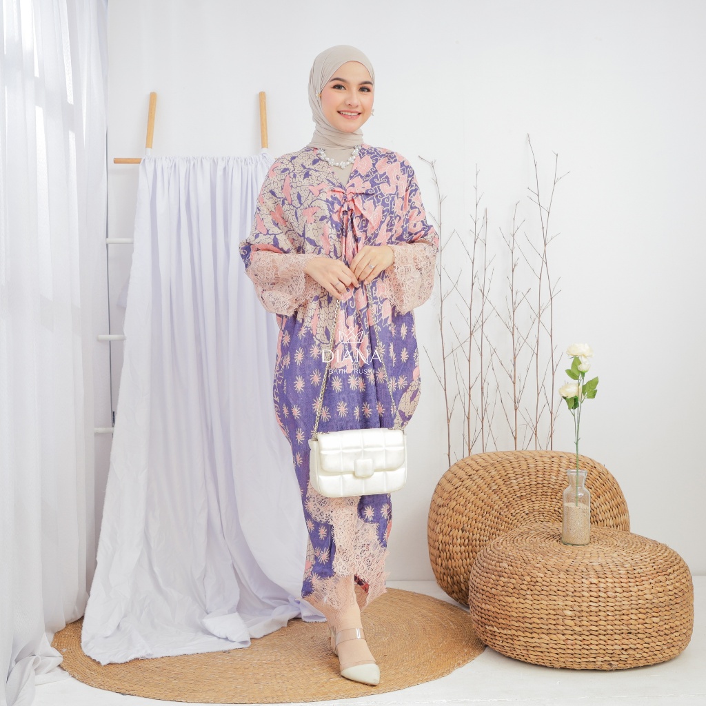 cuci gudang diana batik - kaftan viscose lace kaftan batik viscose kaftan lebaran