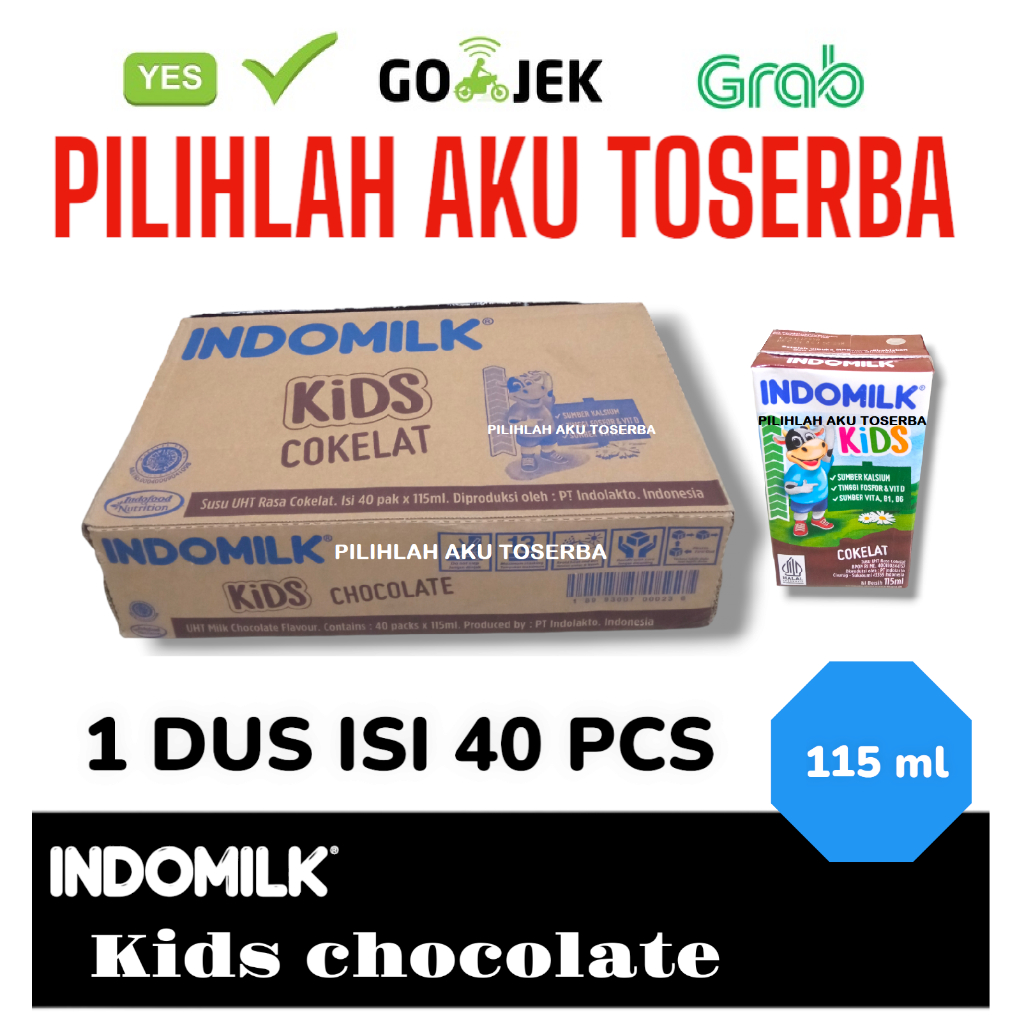 

Susu INDOMILK KIDS COKLAT (Cokelat) UHT - 115 ml (1 DUS ISI 40)