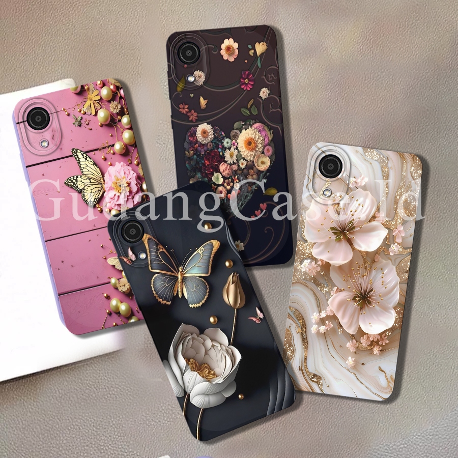 Softcase Samsung A03 Core Case Procamera Motif Bunga Kupu