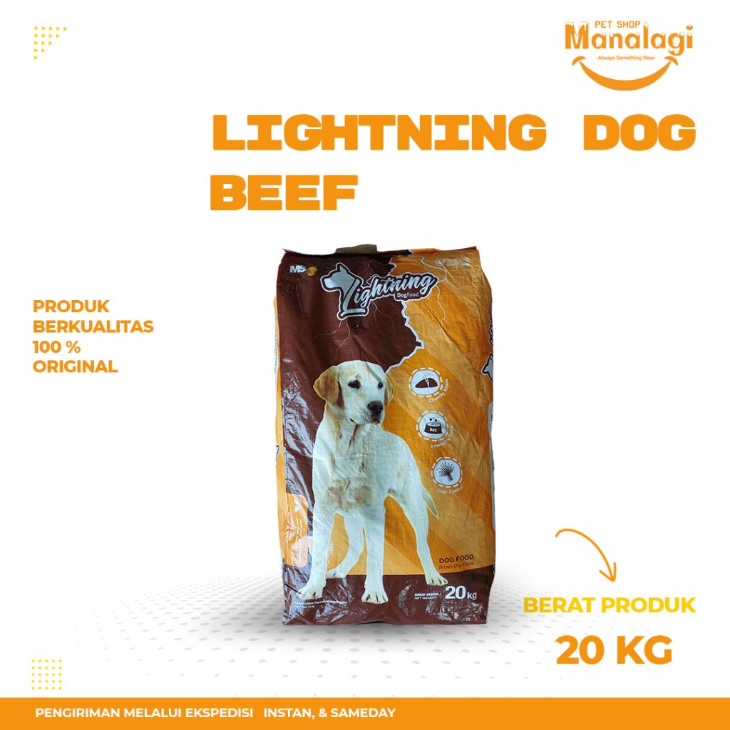 LIGHTNING Dog food 20kg Makanan Anjing Lightning Dog 20 kg - Instant