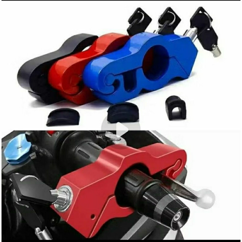Kunci Gembok Pengaman Motor Anti Maling Import Stainless / Gembok Motor Anti Maling