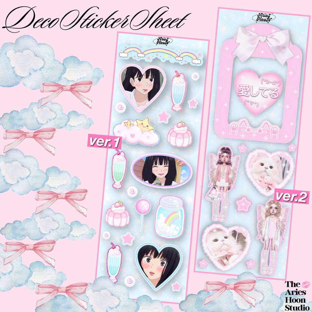 

•arieshoon• Blue jello & Pinky meow deco sticker