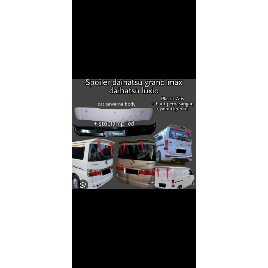 spoiler belakang mobil grandmax