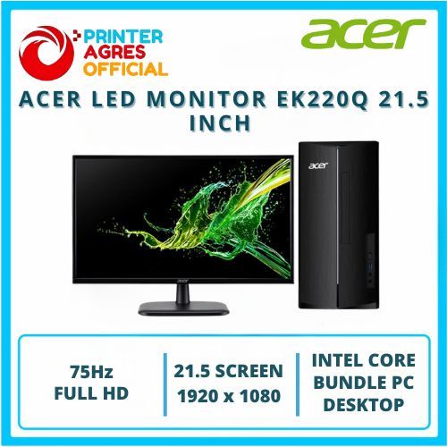 Acer Led Monitor EK220Q Bundle PC Desktop Full HD Garansi Resmi
