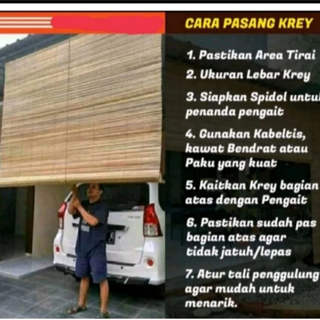 SAWIT Tirai SAWIT BAMBU Gulung Outdoor Anti Air / Tirai Bambu Gulung Outdoor Anti Air