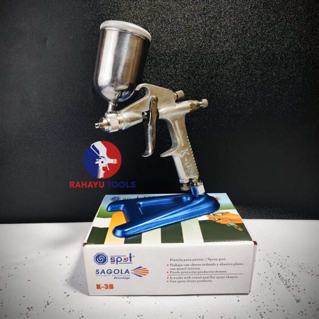 Spraygun K3 R3 tabung atas / spray gun K 3 R 3 alat semprotan cat nozzle kuping 200 ml tank kecil sa
