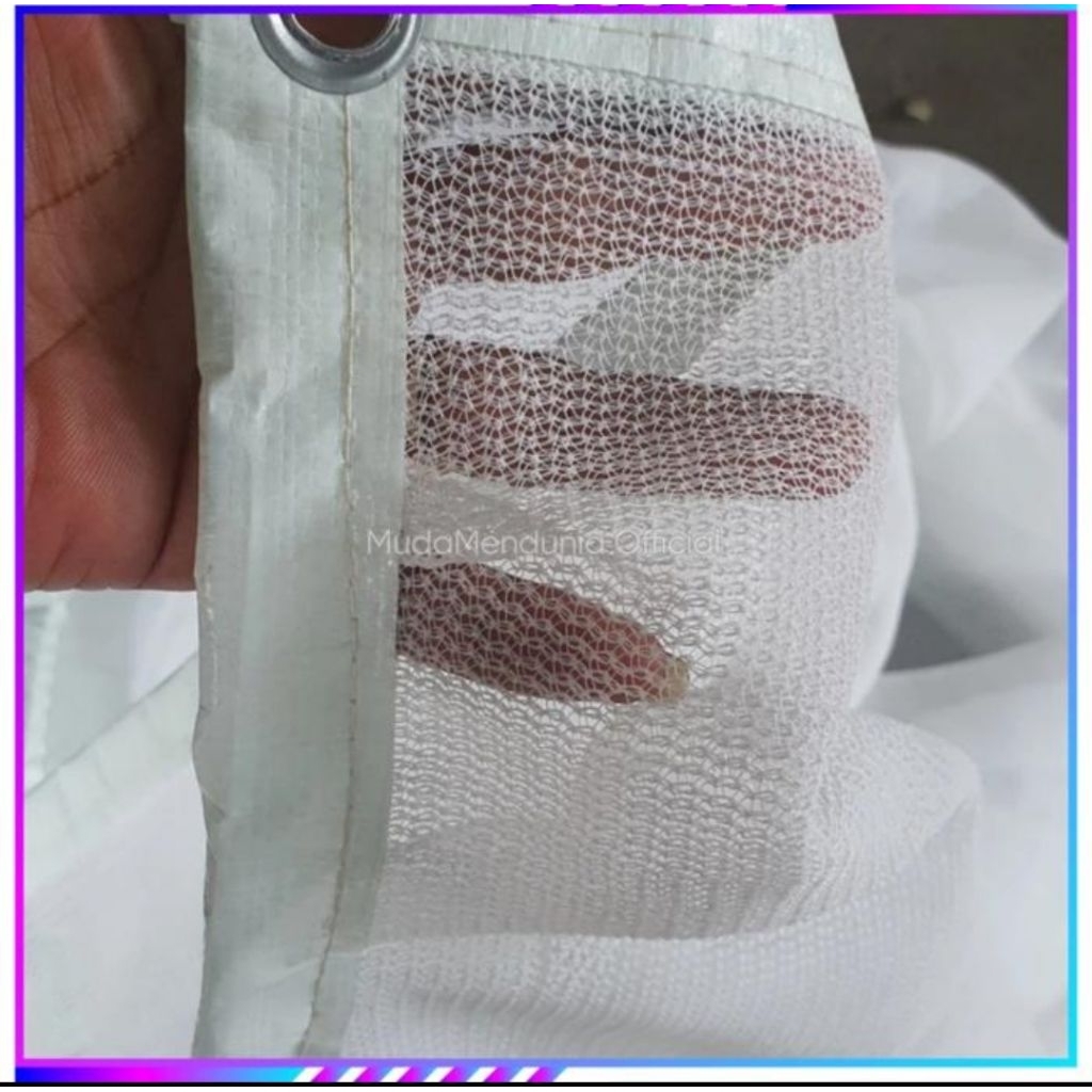 paranet nylon putih list terpal mata ayam