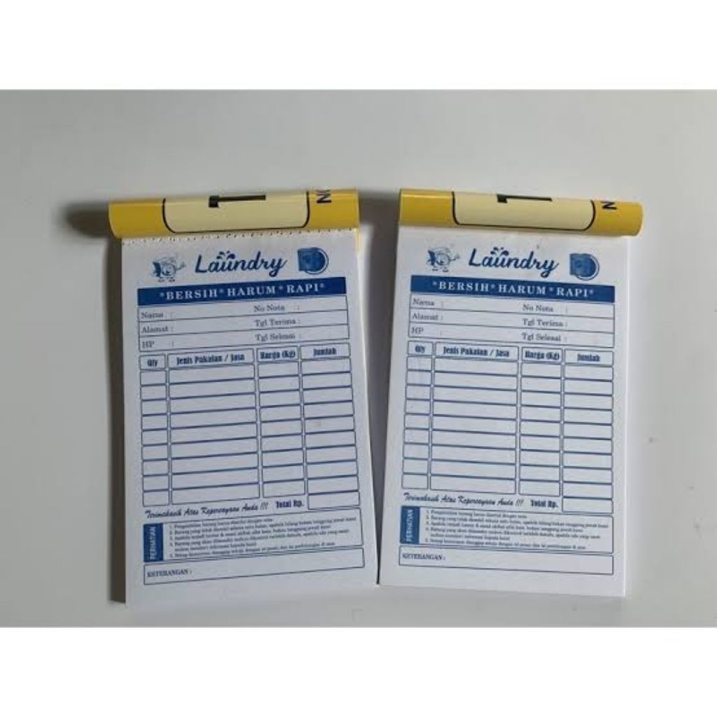 

Cetak Nota Kwitansi l 1 Rim Faktur Laundry 2 Ply l 1/4 Folio Desain Costum PO