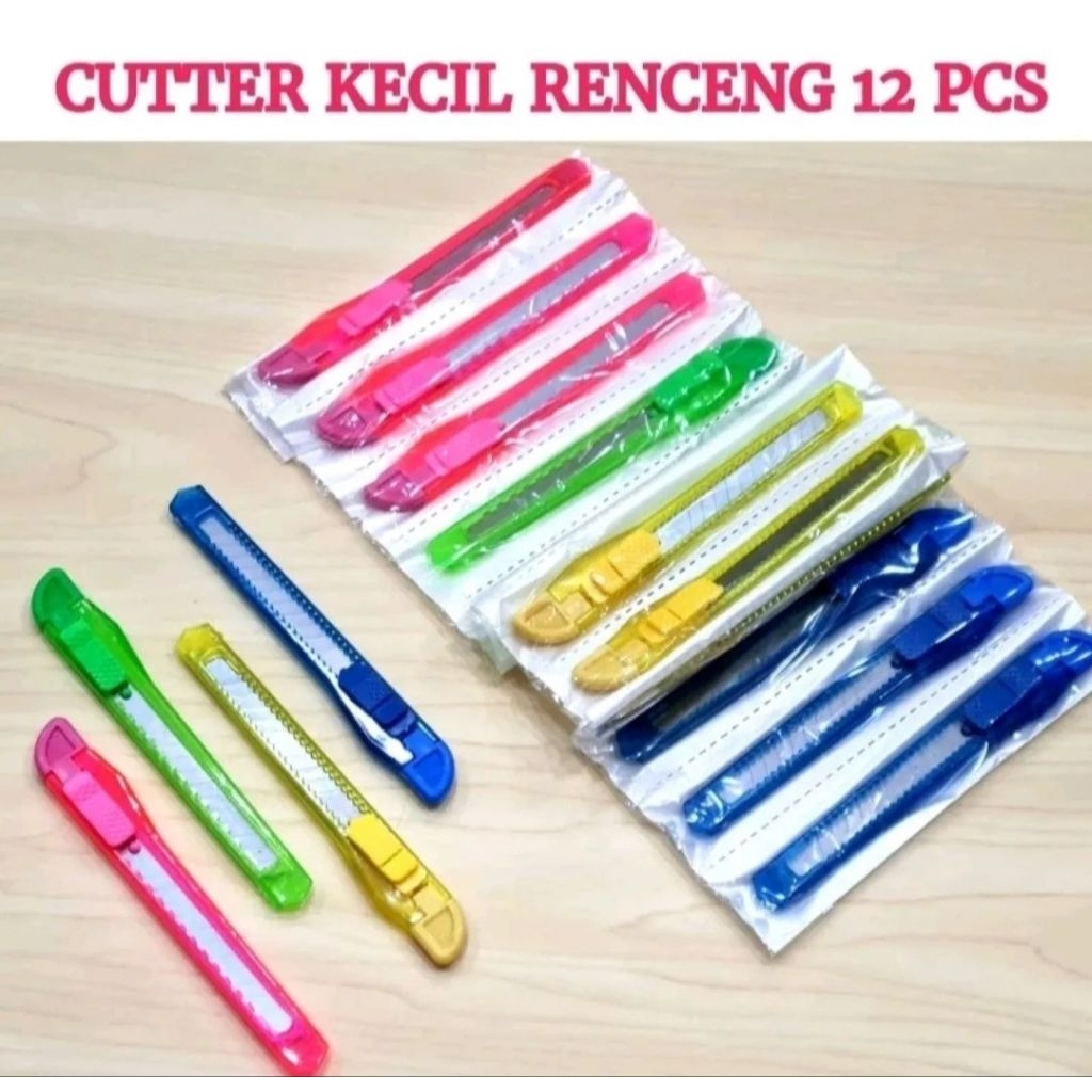 

Pisau Cutter Kecil 1 renceng isi 12 pcs 1 lembar cutter