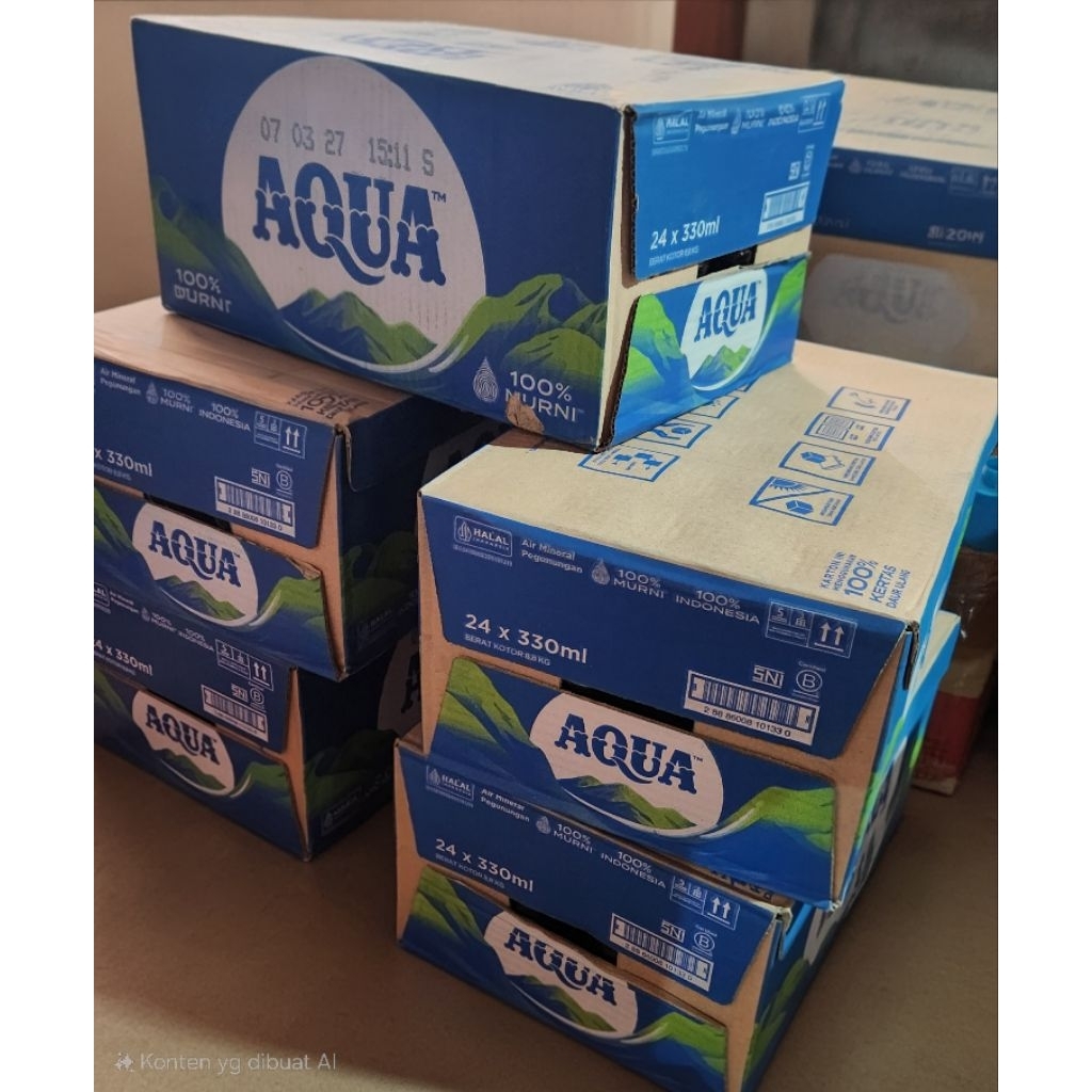 

aqua air mineral kemasan botol 330ml×24botol