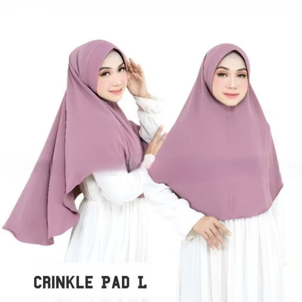 Bergo Maryam Crinkle Pet Ukuran L / Bergo Crinkle Airflow