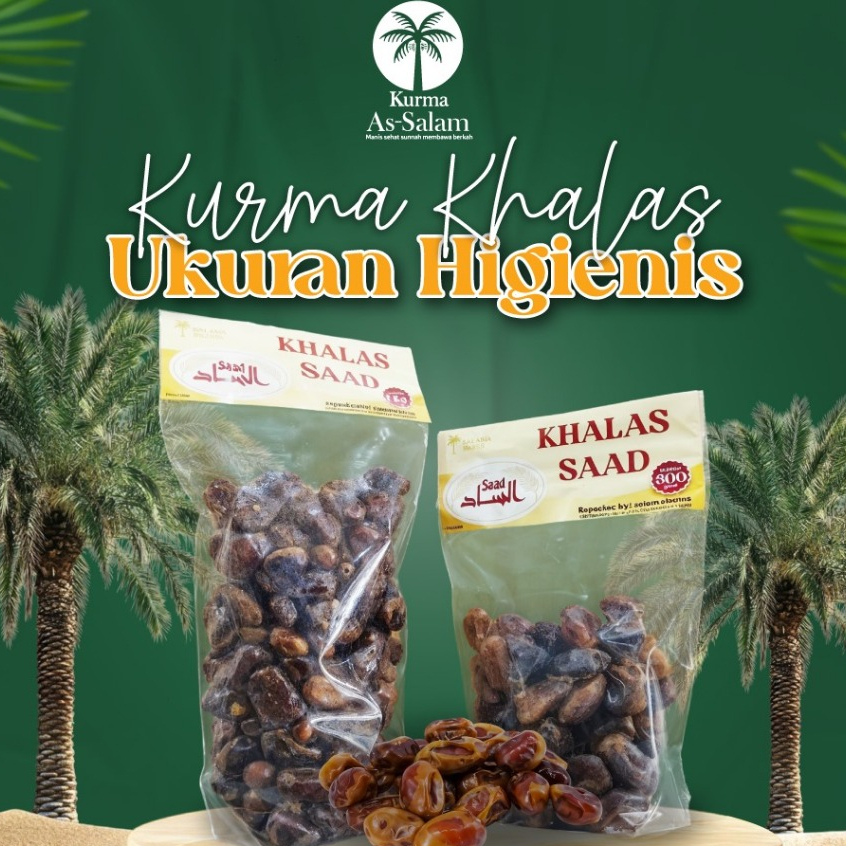 

Kurma Khalas Saad Kemasan 500 Gr dan 1 Kg Premium I Kholas Al Saad I Alsaad I Alsad