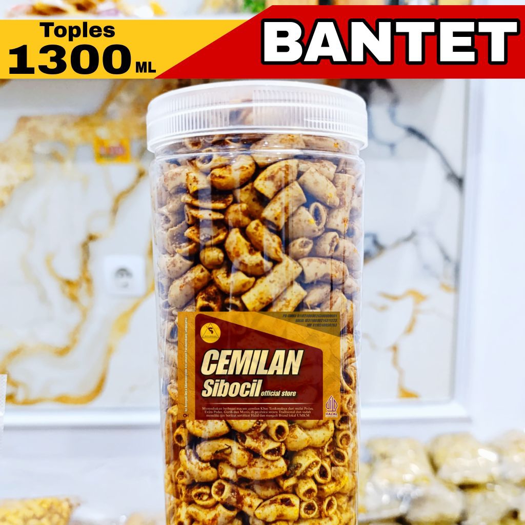 

MAKARONI BANTET Toples 1300 ml SIBOCIL Makanan Jajanan Snack Cemilan Tasikmalaya