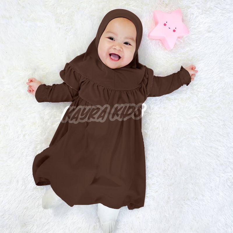 Gamis Bayi Perempuan newborn 0-6 bulan 6-12 bulan 12-18 bulan Baju Bayi Perempuan Muslim