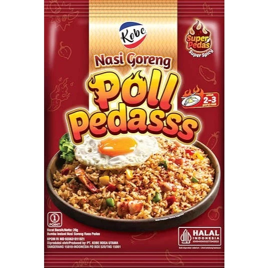 

Kobe Bumbu Nasi Goreng Poll Pedas 20gr