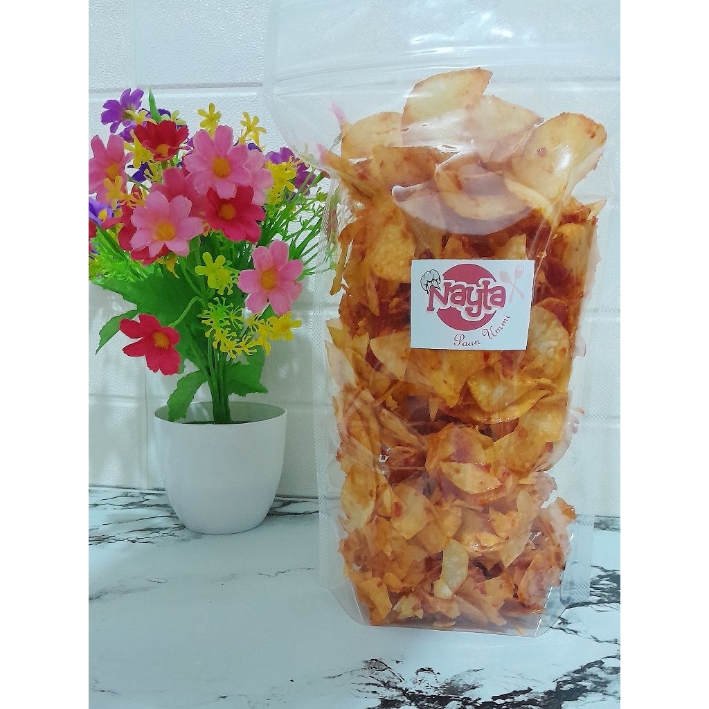 

Keripik Singkong Balado Pedas Manis kemasan 500gr