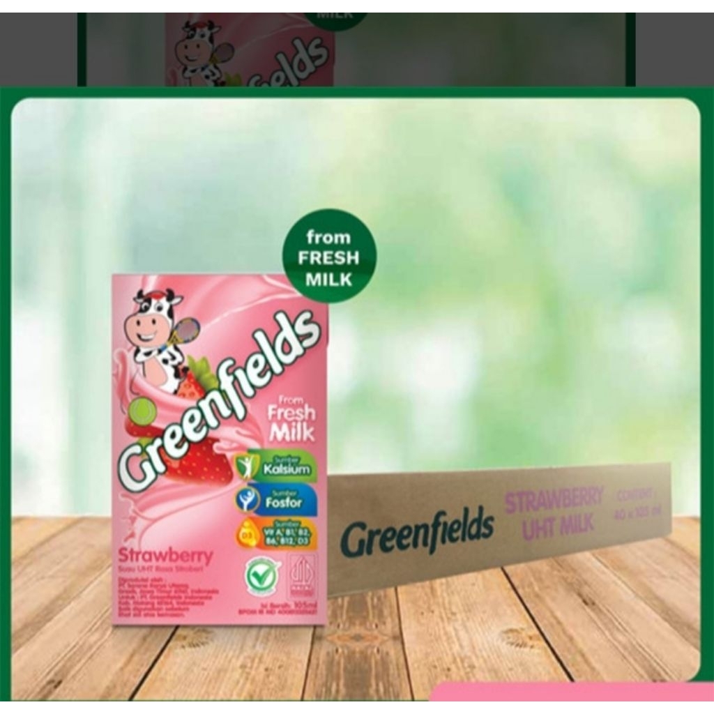 

susu uht greenfields strawberry 105 ml