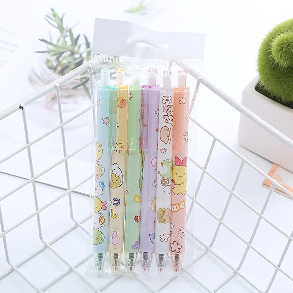 

(6pcs) Set Pen Gel Mekanik 0.5mm Motif Cartoon/Pulpen Aesthetic/Pulpen Gel Mekanik Lucu