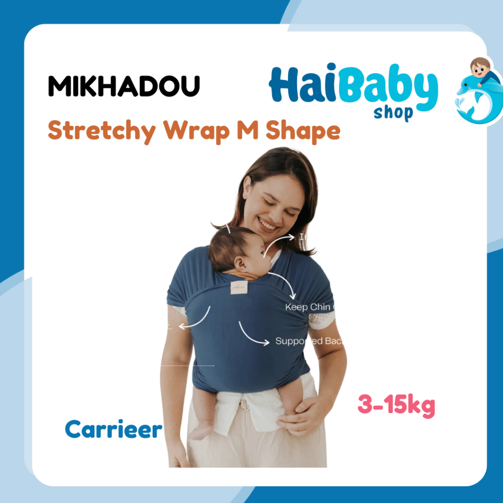 Mikhadou Stretchy Wrap - Gendongan Bayi M Shape - Baby Carrier