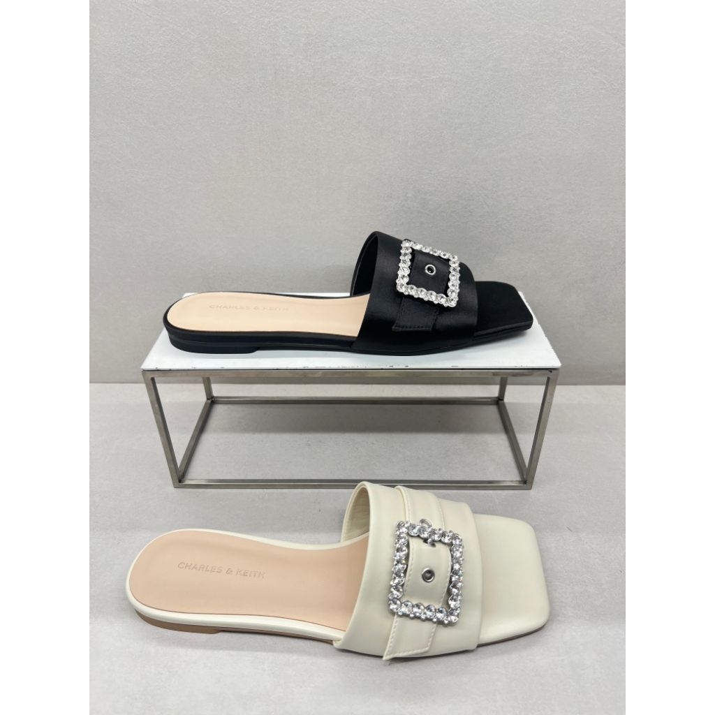 #1-70050147 Gem Buckle - Jast[p] CK ORIGINAL COUNTER TOE SLIDE SANDAL SQUARE BLINK PEARL STORE AUTHE