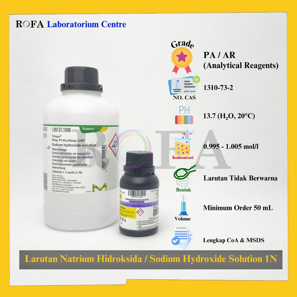 Larutan Natrium Hidroksida / Sodium Hydroxide Solution / Larutan NaOH Terstandarisasi Khusus Titrasi