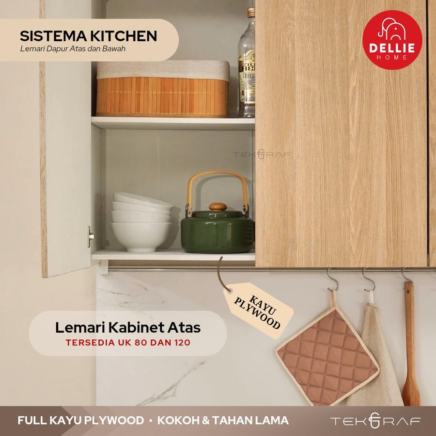 Tekgraf Sistema Kitchen - Kabinet AtasUnit FULL KAYU Lemari Dapur Minimalis Lemari Sayur dengan Kitc