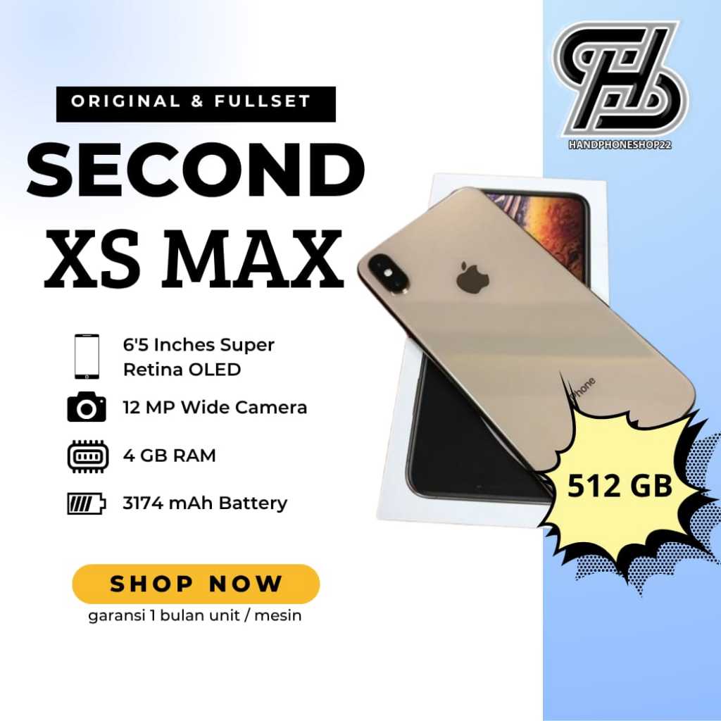 SECOND IP XS MAX 512 GB GARANSI MULUS EX. INTER - ALL OPERATOR