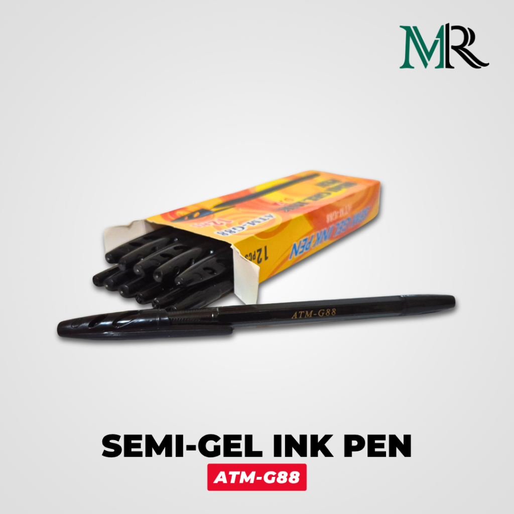 

Pena Semi-Gel ATM-G88 Hitam 0.7mm - 1 Box Isi 12 pcs - Tinta Solid