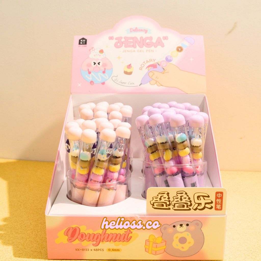 

PULPEN GEL JENGA DOUGHNUT DELICACY PULPEN PENA BOLPEN GEL JENGA DONAT PULPEN PUTAR WARNA WARNI PASTEL CEWEK PEREMPUAN ALAT TULIS SEKOLAH LUCU HELIOSS.CO