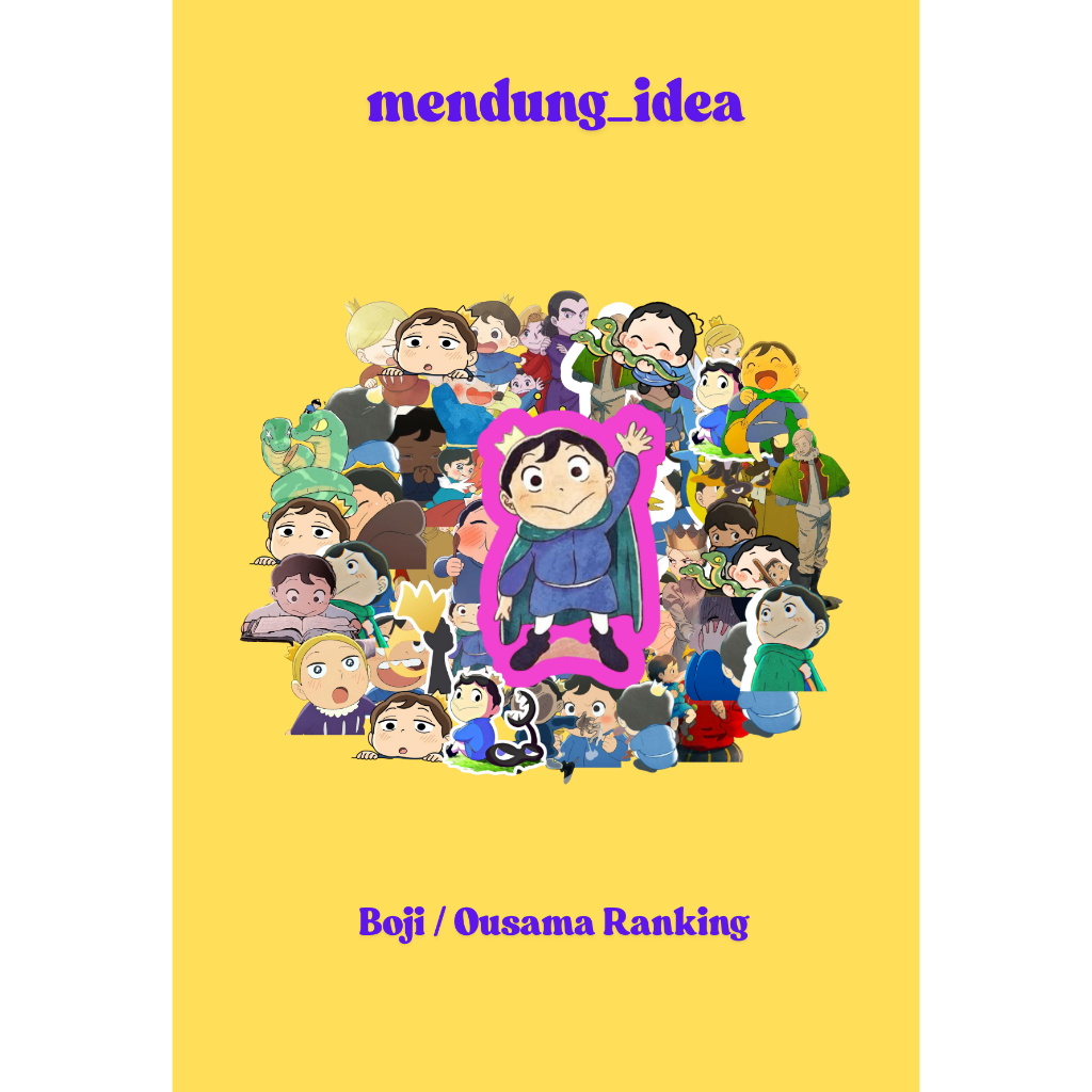 

50PCS Stiker Pack Boji Wibu Anime Ousama Ranking Karakter Lucu Langka Anti Air Waterproof for Laptop Mobile Phone Book