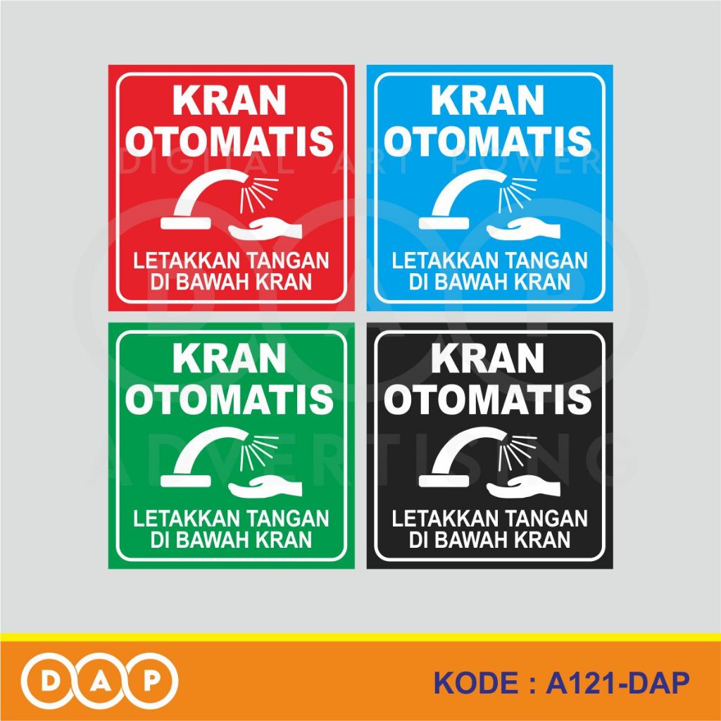

A121 - Acrylic Sign, Stiker Akrilik Kran/ Keran Otomatis, Tahan Air, Termurah, dan Bisa Custom