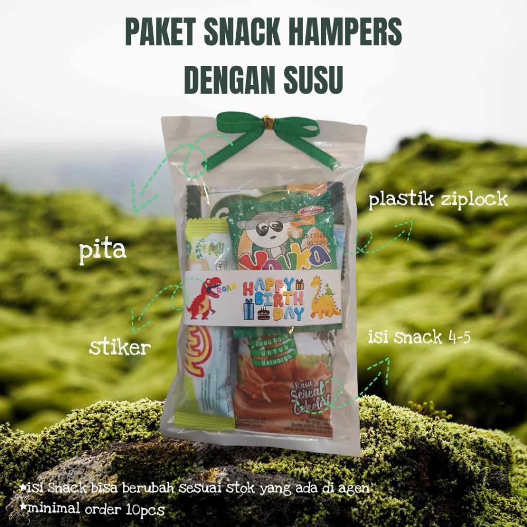 

Paket Snack Hampers Dengan SusuPaket Snack Hampers Dengan Susu/ Mini Gift Snack Hampers/ Snack Gift Ulang Tahun Min Order 10pcs