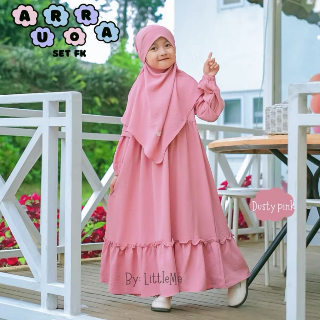 set syar'i anak mulai dari anak 6 bulan sampai anak 12 tahun sudah satu set sama hijab