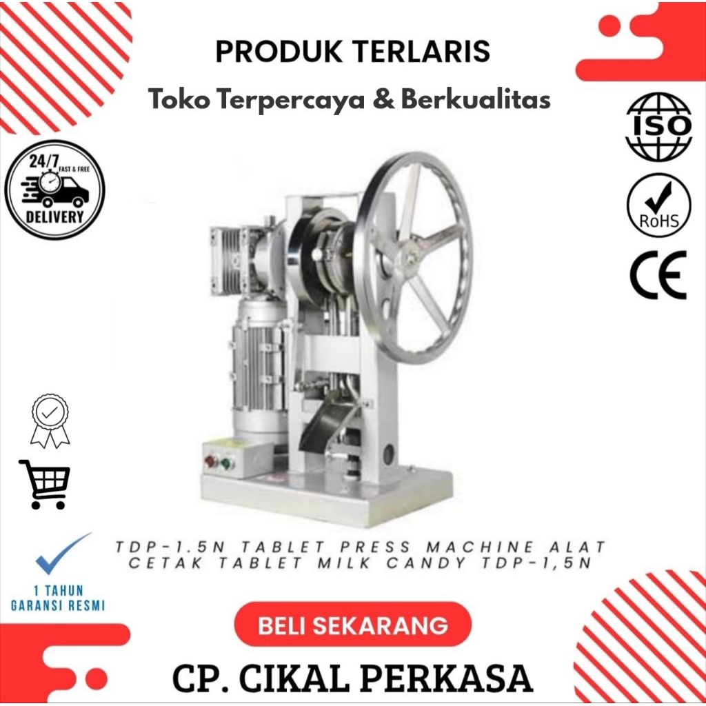 TDP-1,5N Tablet Press Machine Alat Cetak Tablet Milk Candy TDP-1,5N