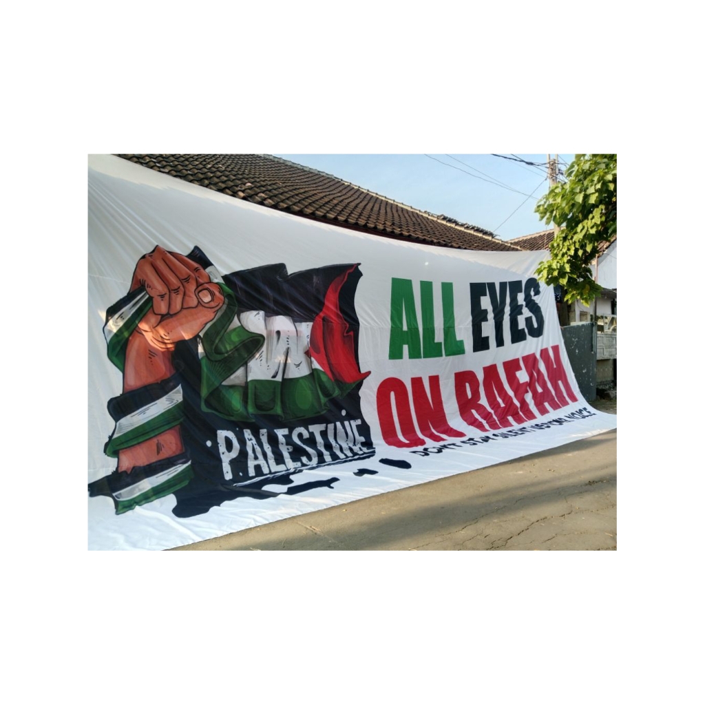 BENDERA PALESTINE 200 CM X 300 CM, BENDERA PARTISAN KUMBANG MALAM 200 CM X 300 CM, BENDERA TAPAK SUC