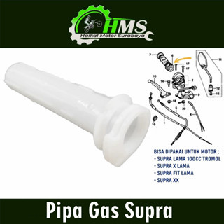 Pipa Gas Supra - Slongsong Putihan Mika Gas Honda Supra 100 Supra X Supra Fit Supra XX