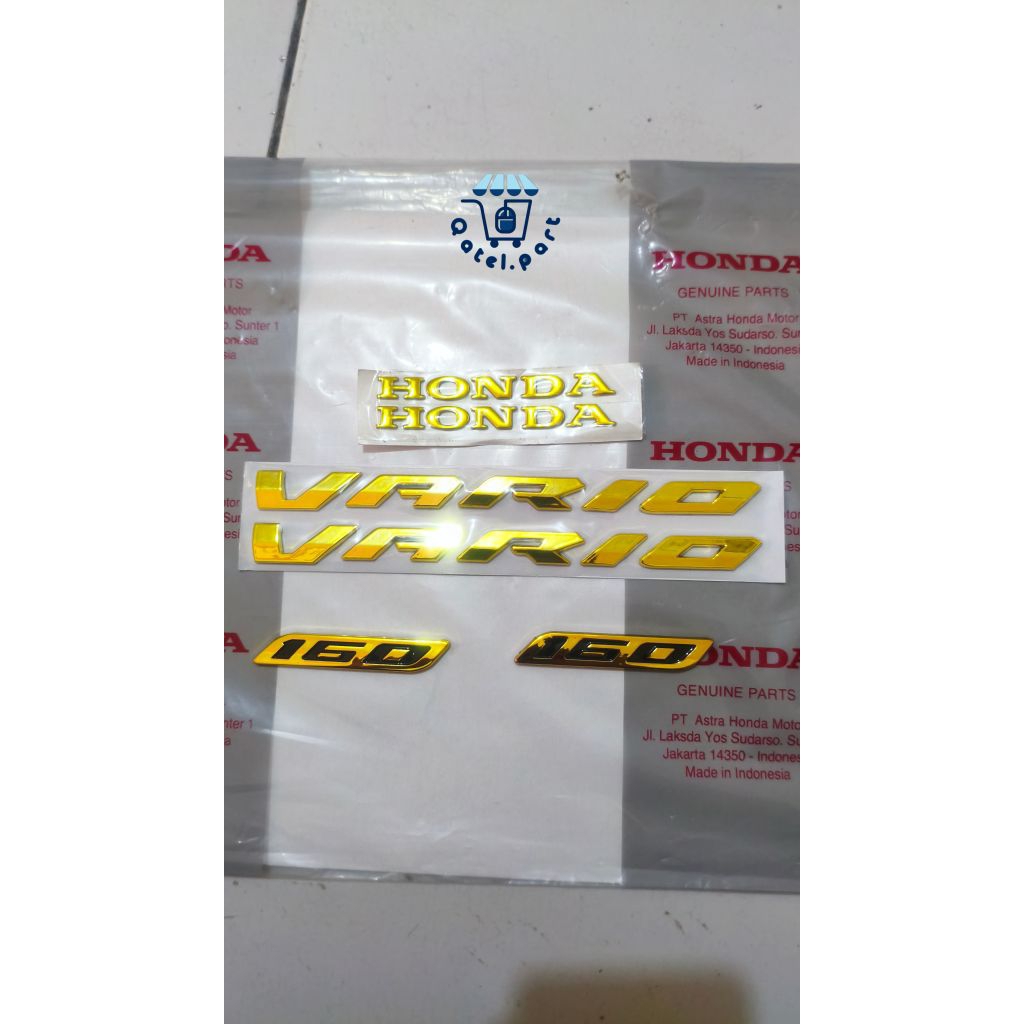 Emblem Logo Vario 160 Gold 160 ABS Tebal 3D Bagus